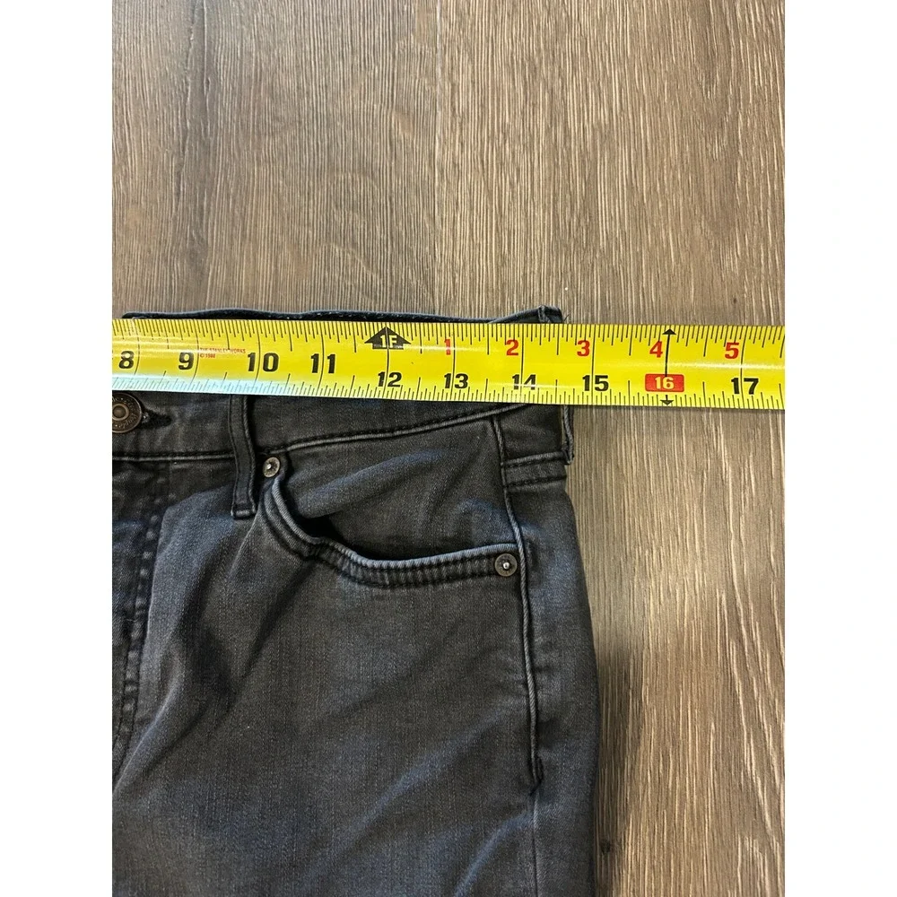 Free People Distressed High Rise Skinny‎ Jeans Faded Black Knee Blowout Size 29
